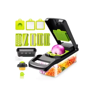Hachoir à légumes 16pcs/set, trancheuse à fruits multifonctionnelle et râpe manuelle