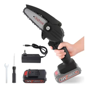 Mini tronçonneuse électrique sans fil portable rechargeable 24V
